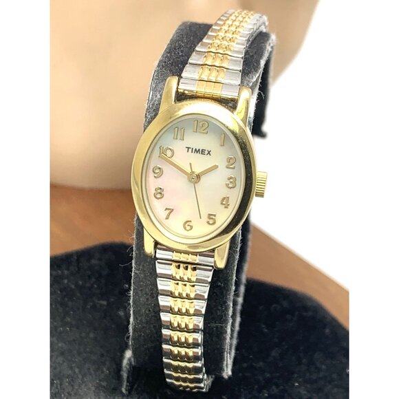 Timex Women's Watch TW2W70000 Quartz Mother of Pearl Two Tone Steel 18mm - Picture 1 of 14